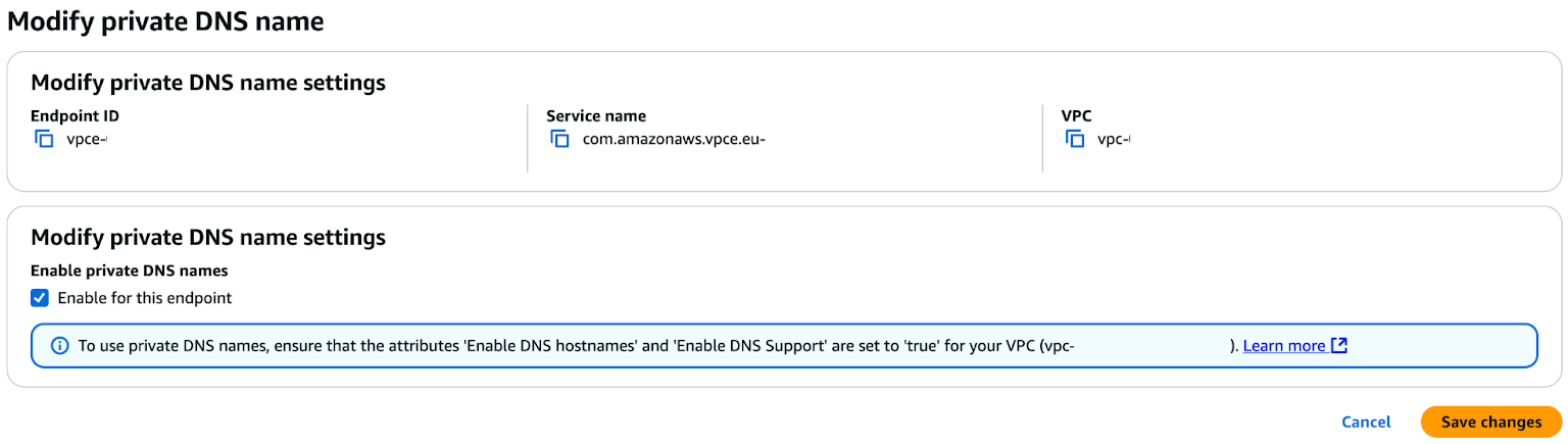 Click the Enable for this endpoint checkbox