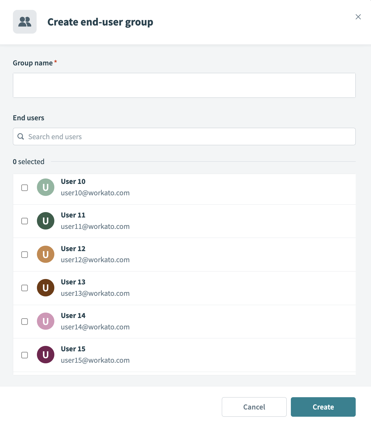 Create end-user group
