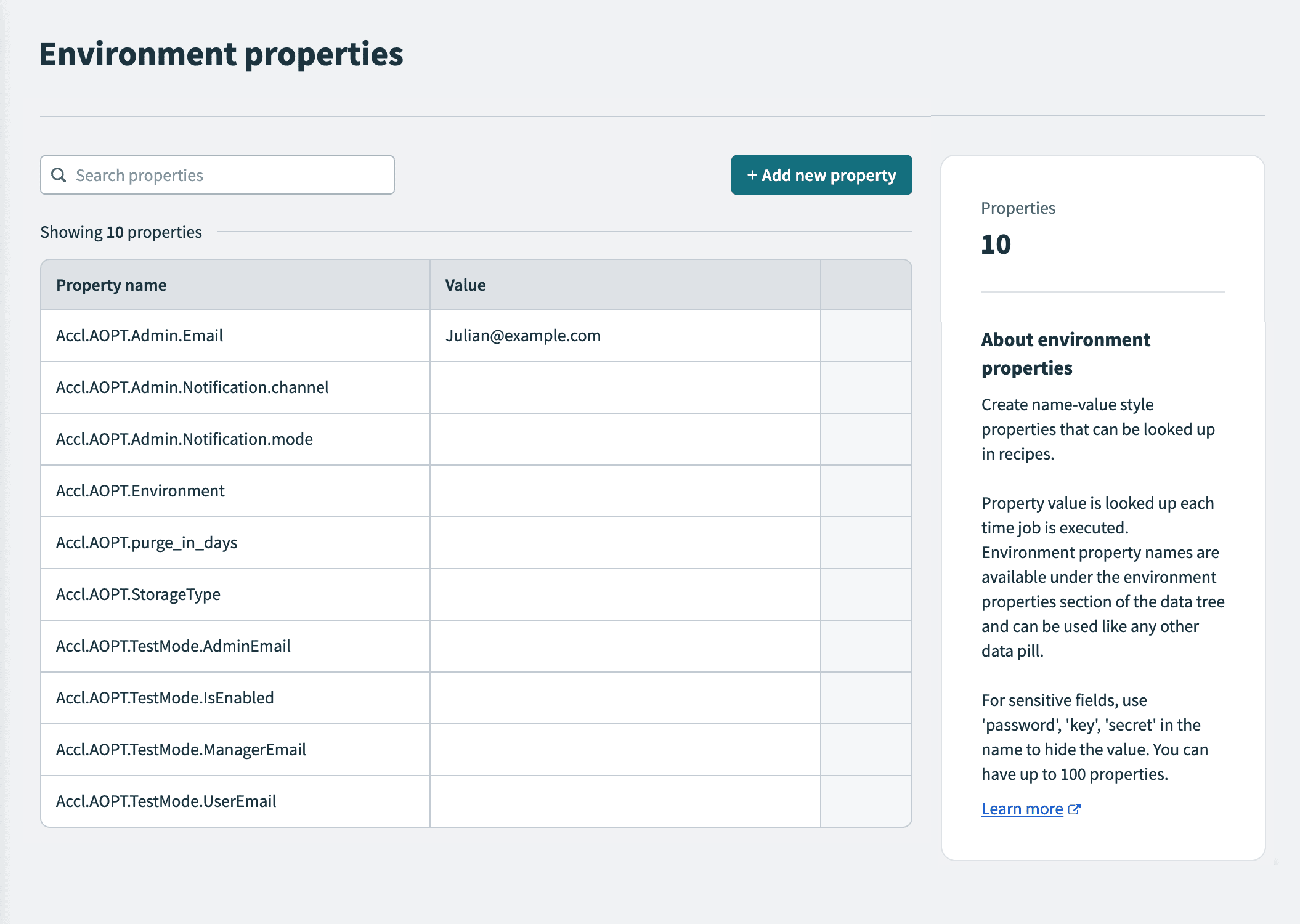 Update delete property