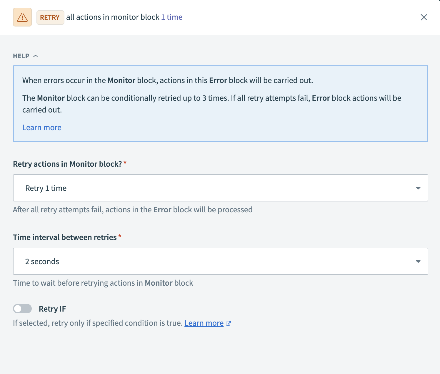 Configure how to handle errors