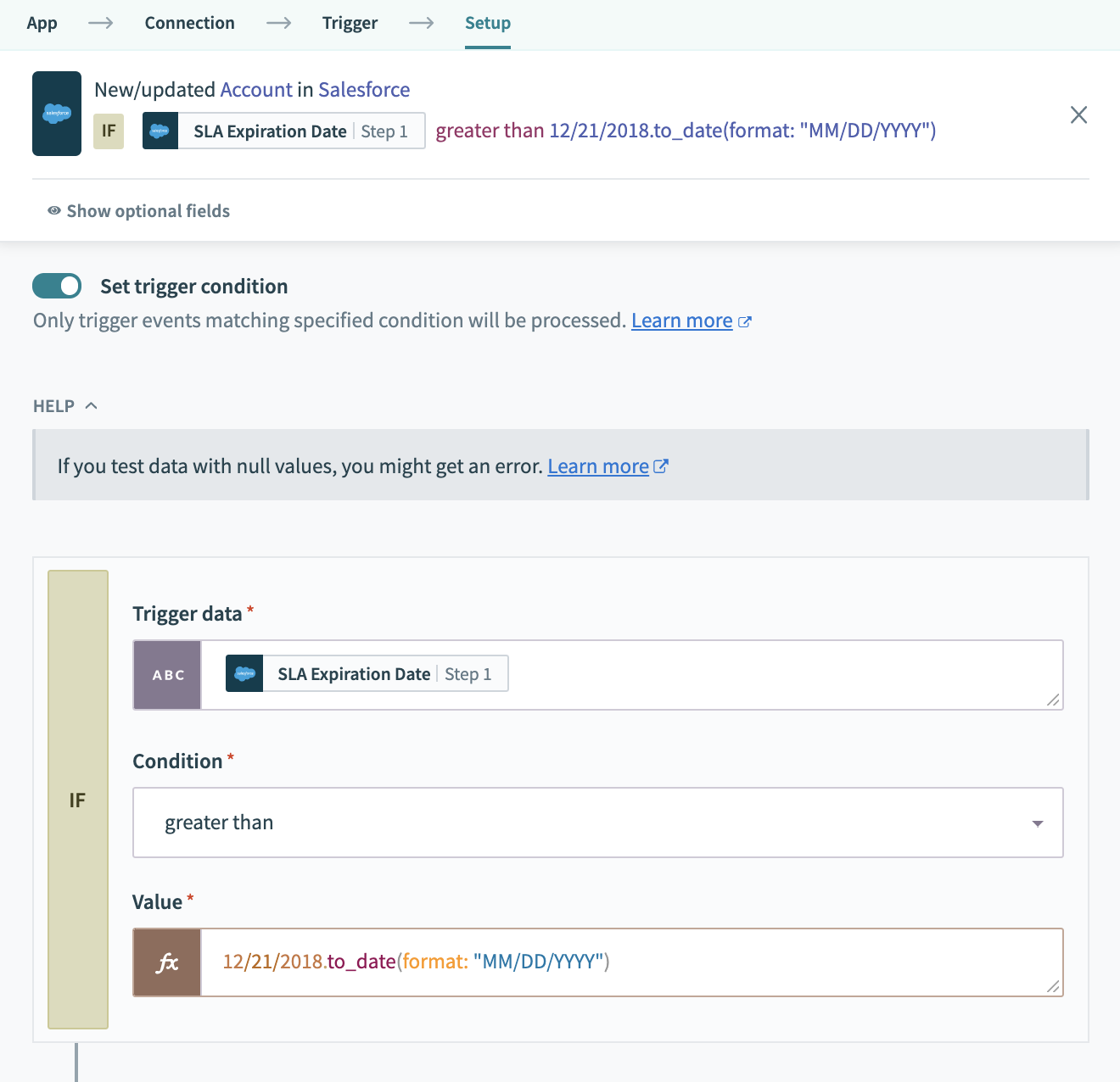greater than レシピの例