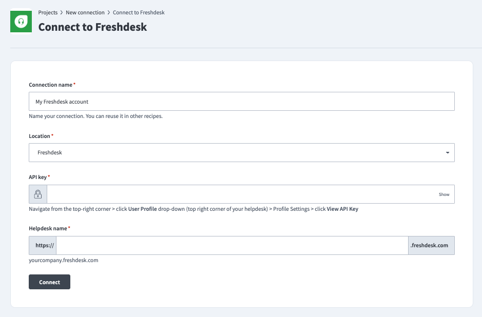 Freshdesk Connection