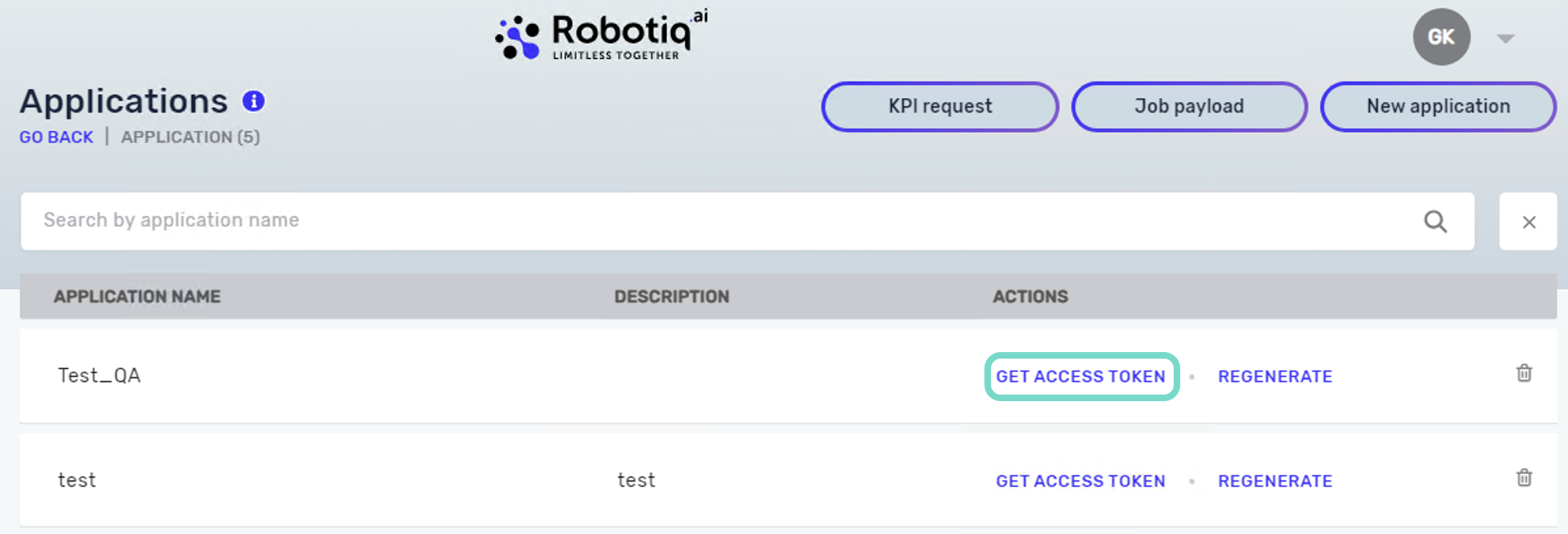 Click Get access token