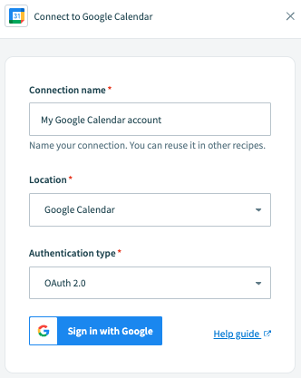 Click Sign in with Google