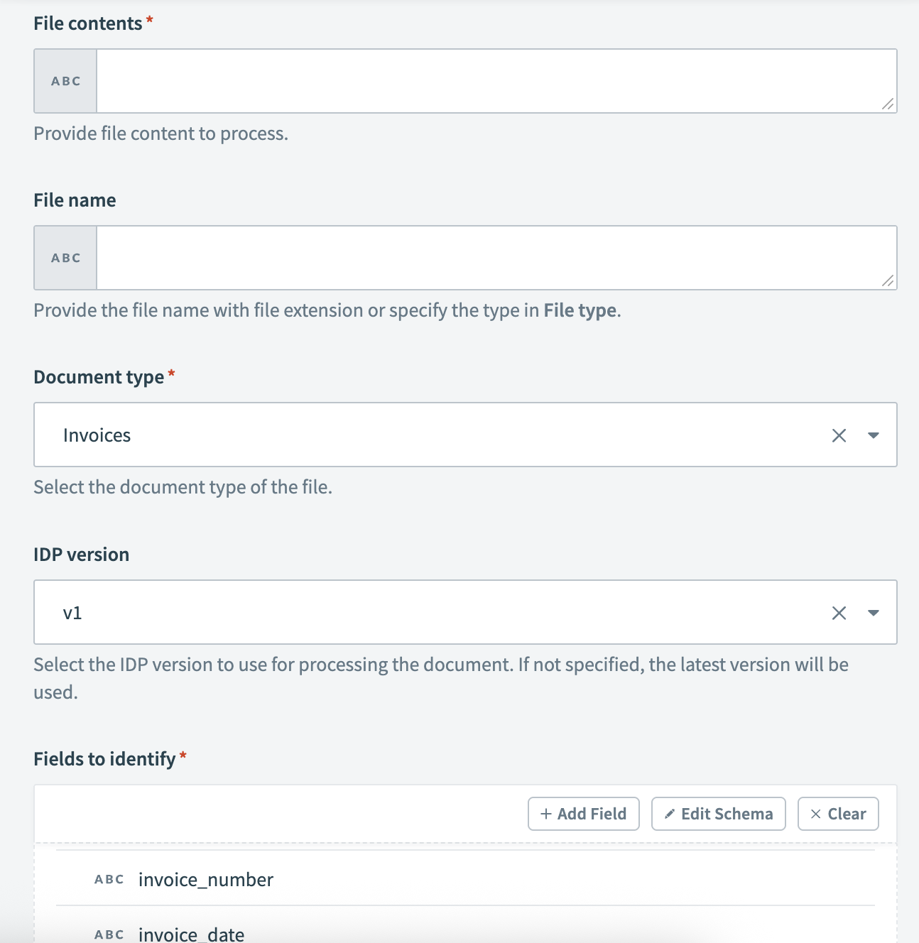 Process document action