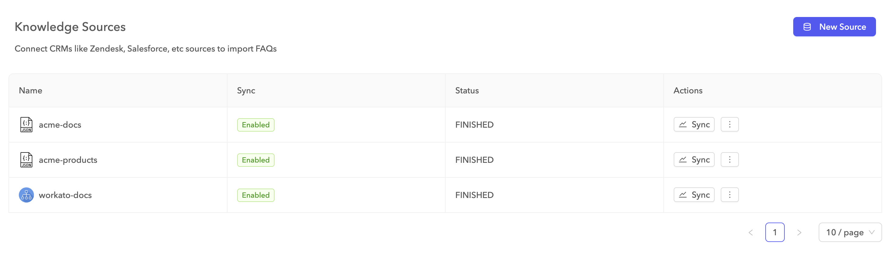 Create a knowledge source