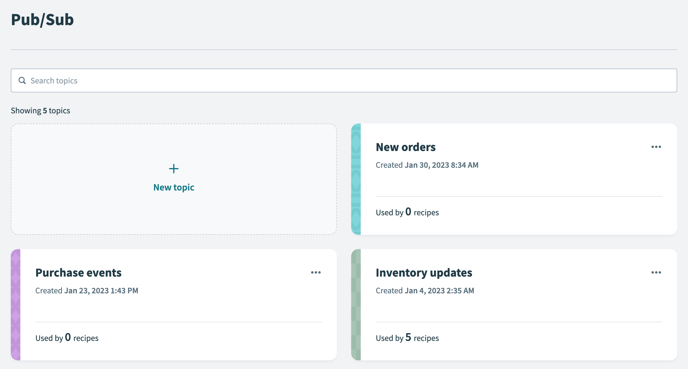 Manage topics in Event streams