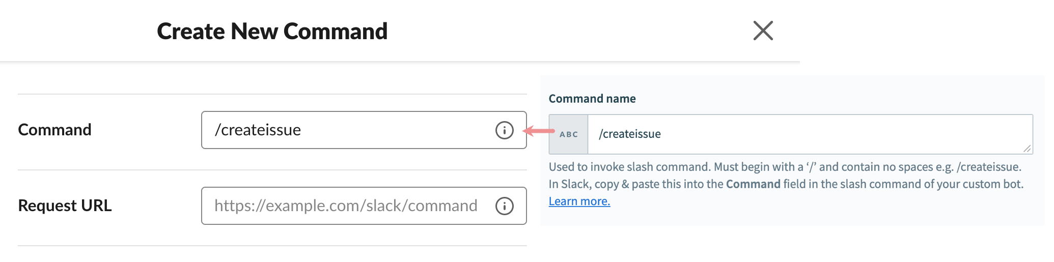 Mapping command name