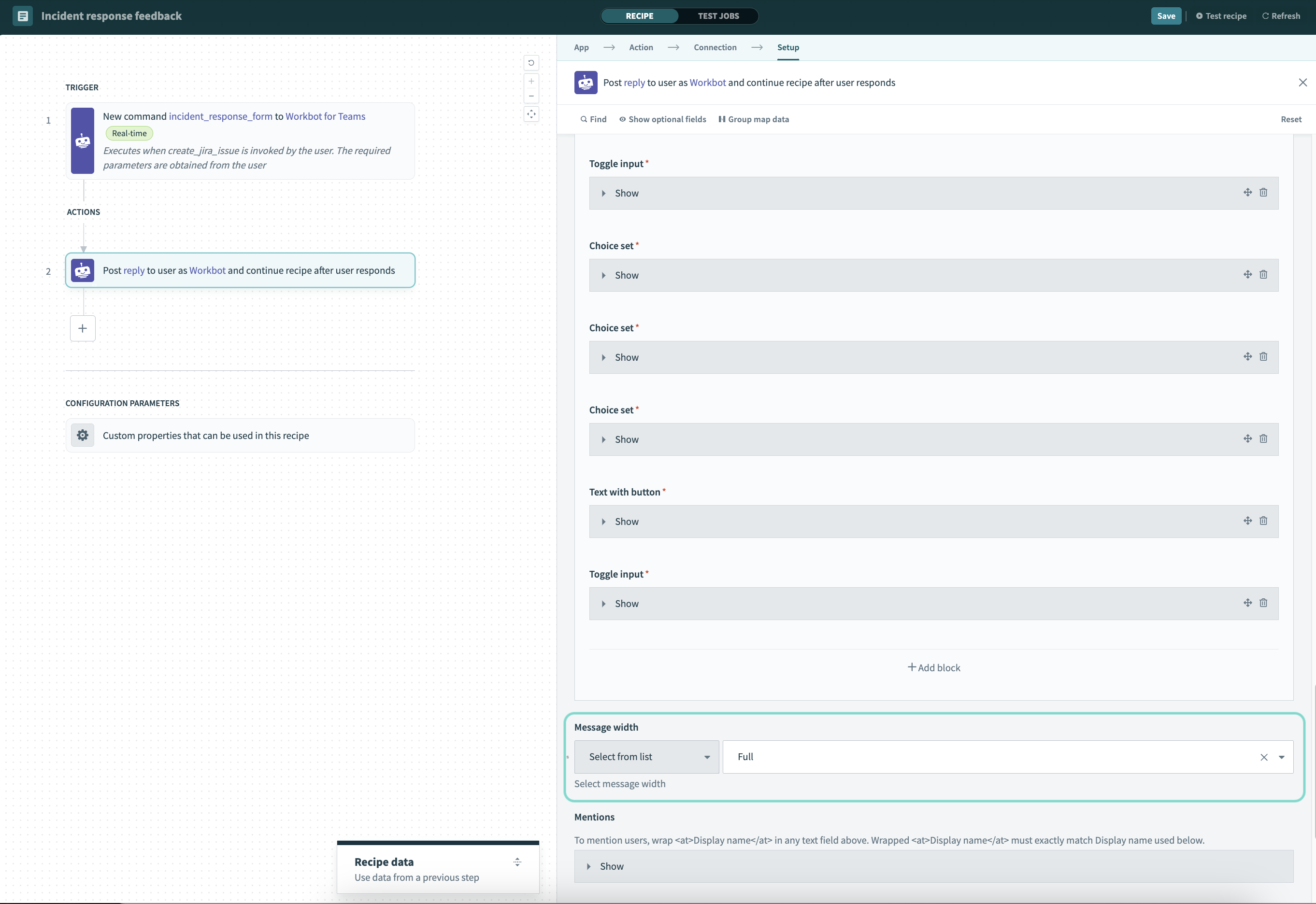 Determine message width