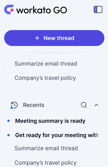 Access chat history under Recents