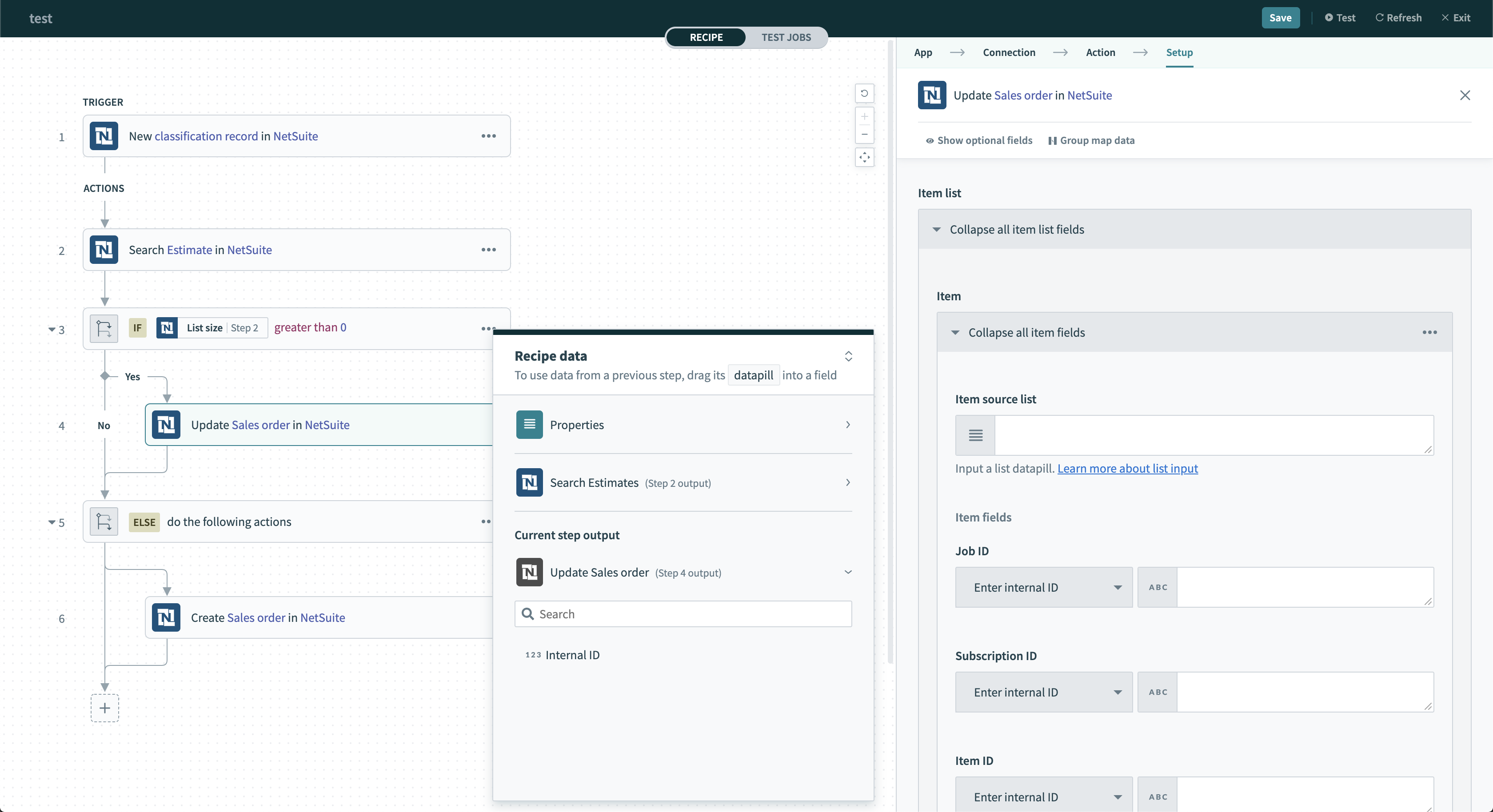 NetSuite の Item list
