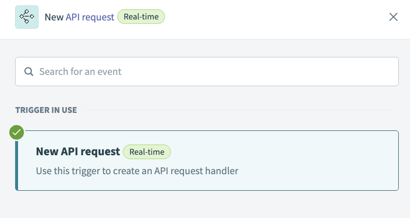 New API request trigger