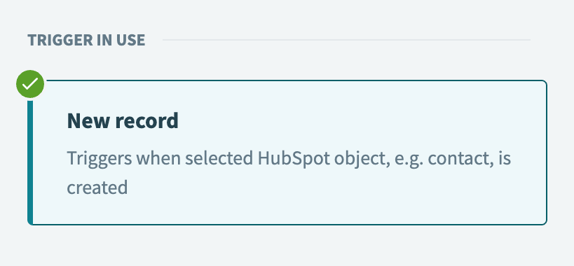 Select the New record trigger