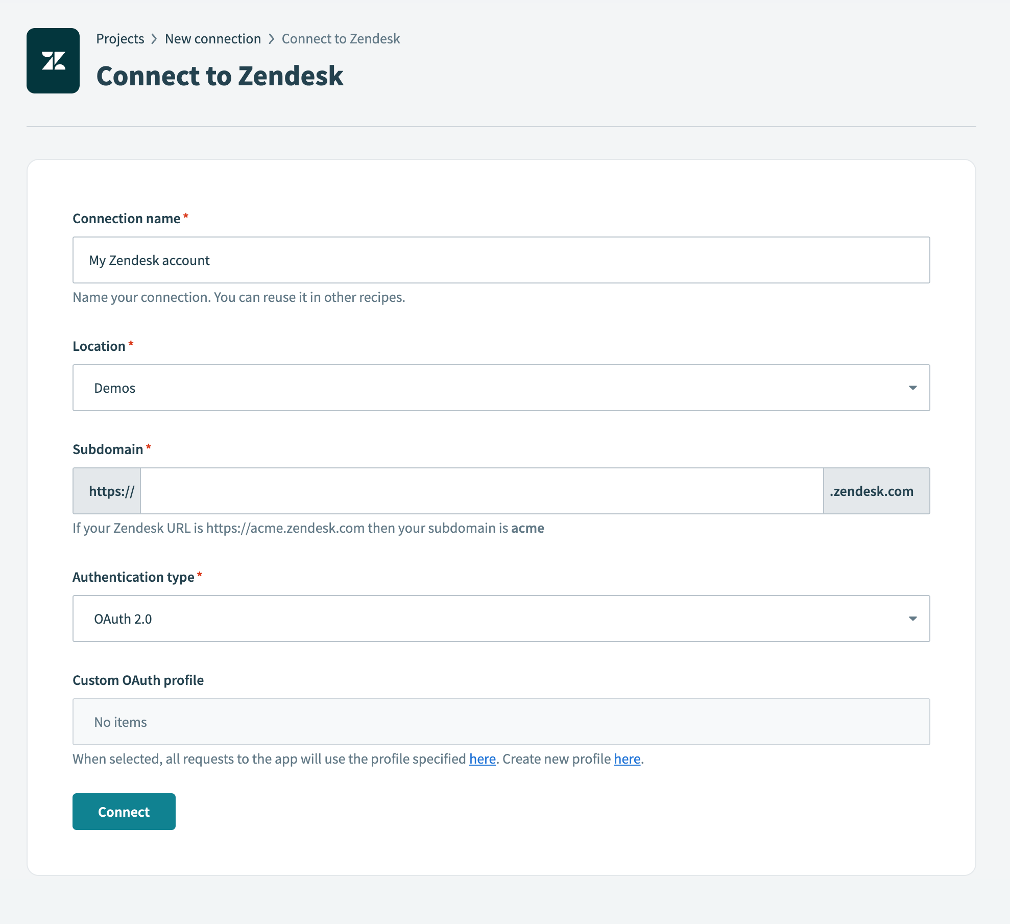 Connect to Zendesk with OAuth 2.0