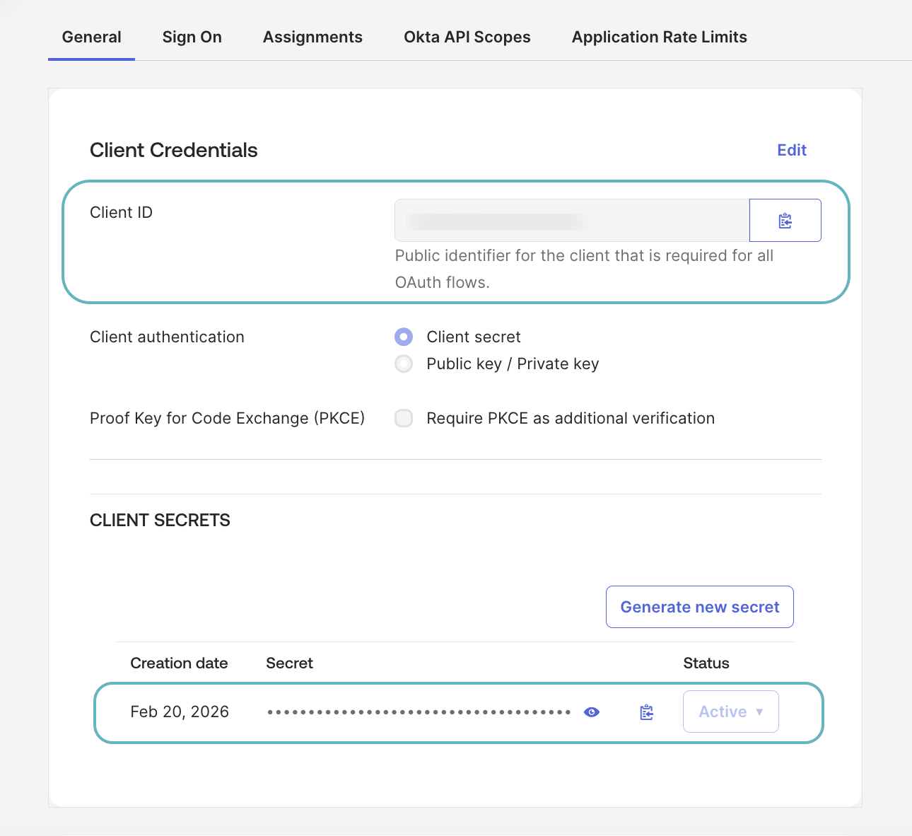 Copy the Client ID and Client Secret