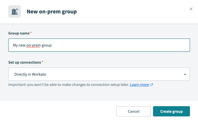 On-prem group for connection profiles