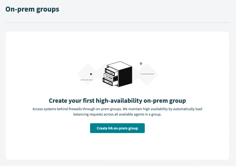 Empty on-prem group page