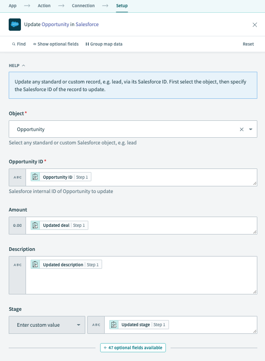 Delete account in Salesforce action
