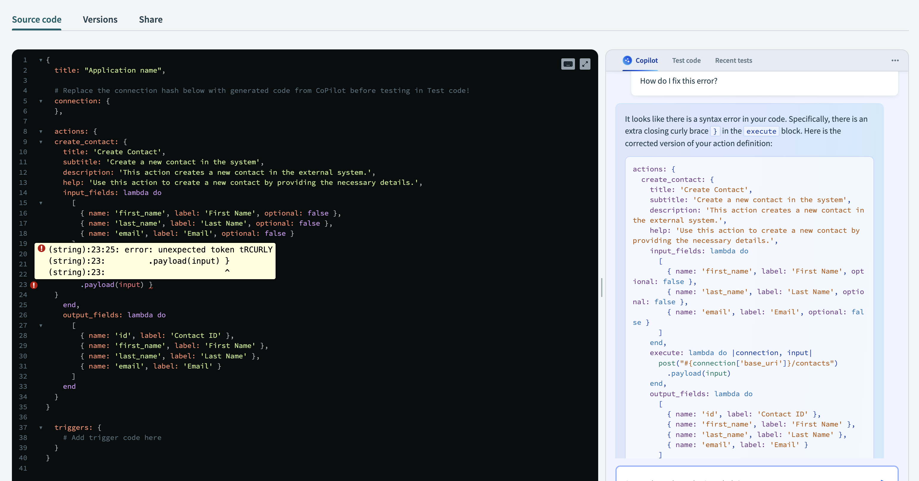 Troubleshoot error message