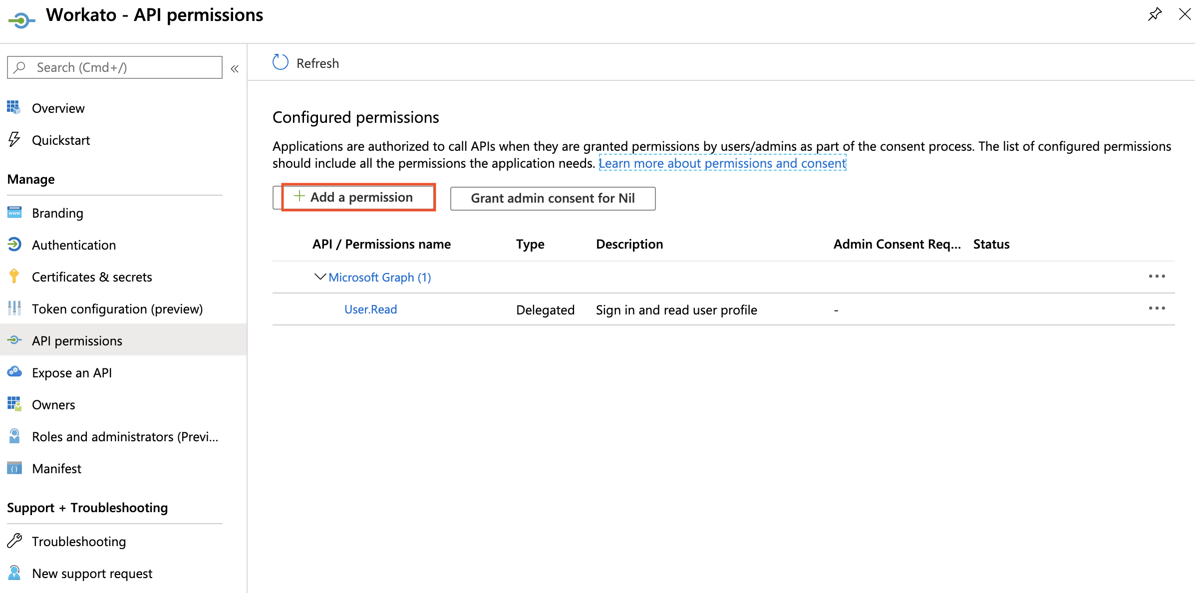必要なアクセス許可