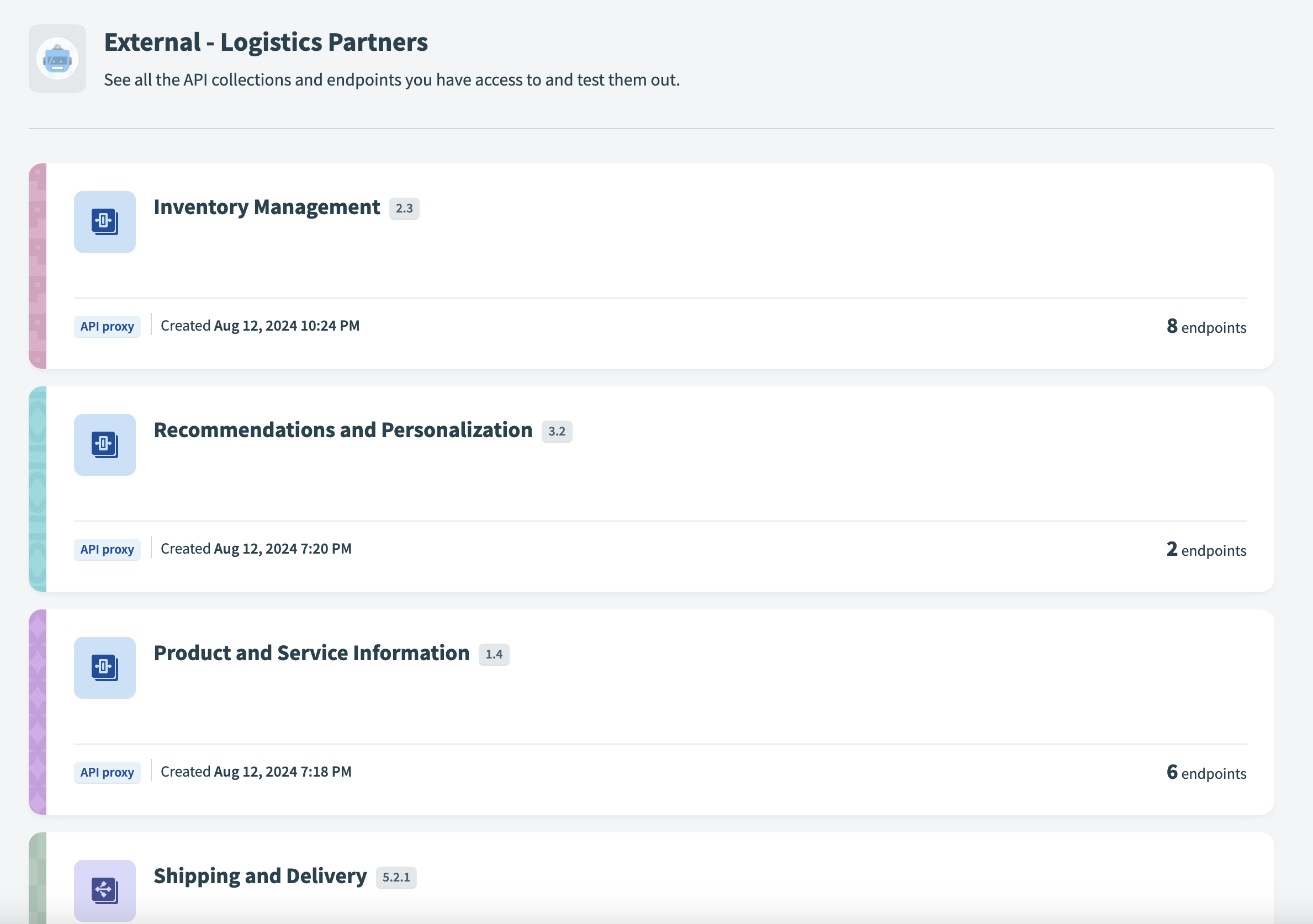 APIコレクションを閲覧する
