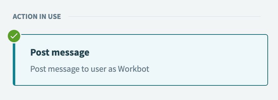 Select the Post message action