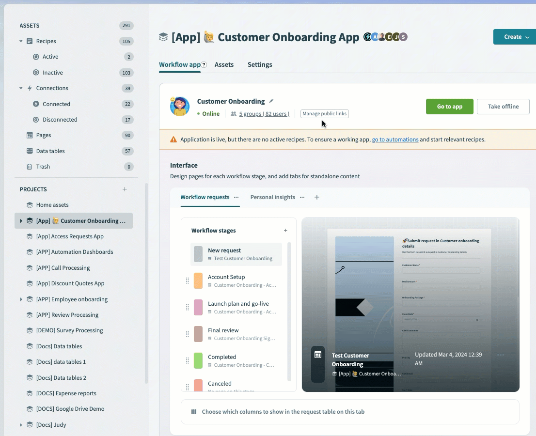Create a public link