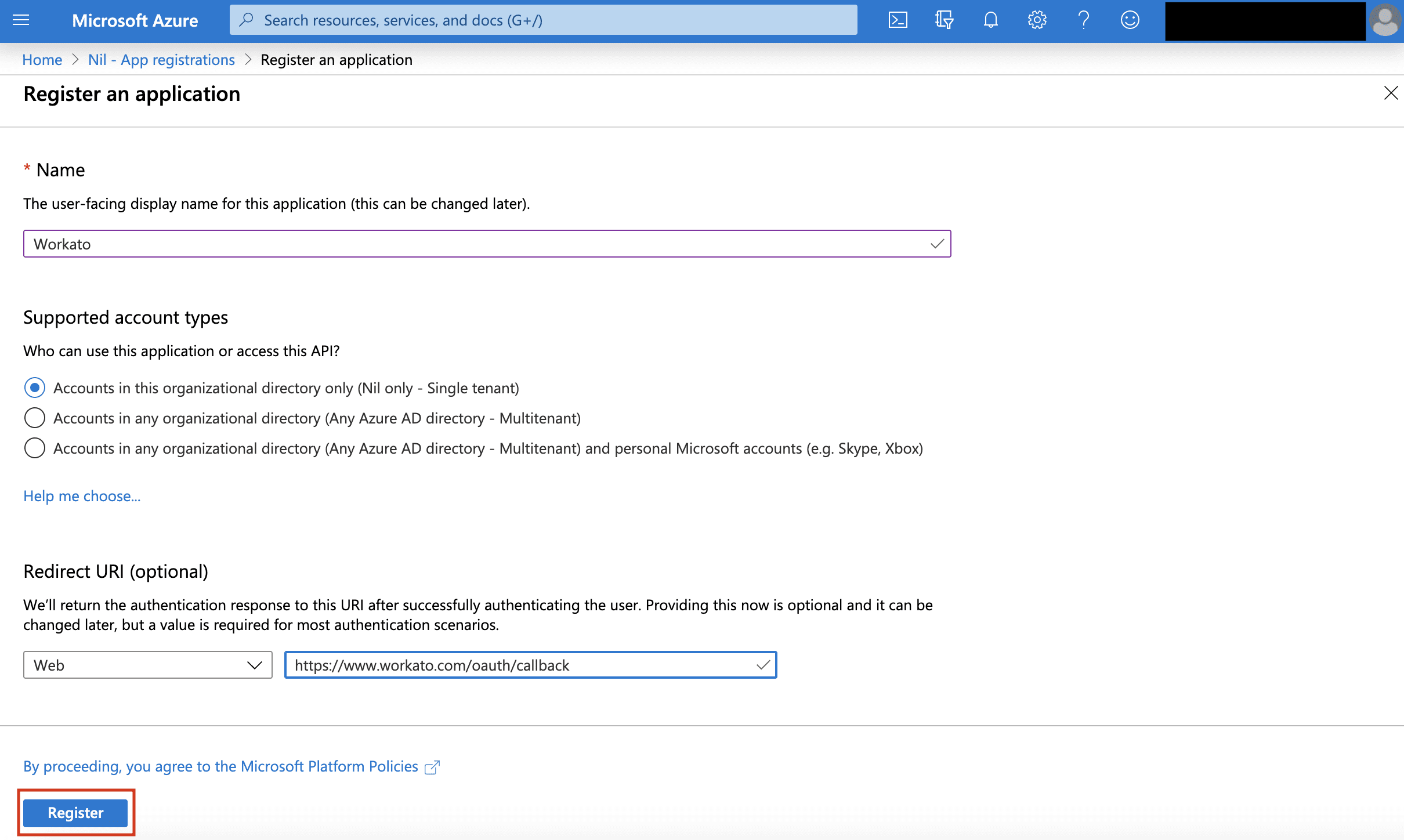 アプリケーションの追加