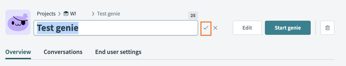Change the genie name