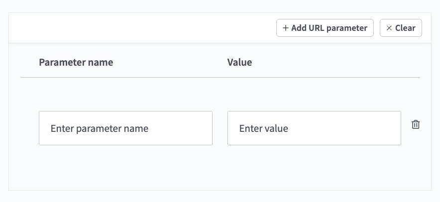 Configure your URL parameter