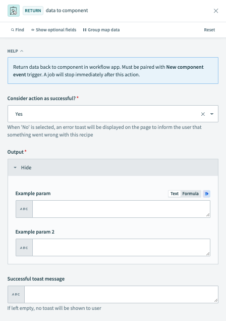 Return data to component