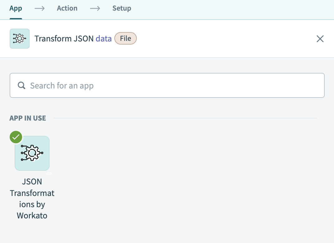 Select JSON Transformations by Workato