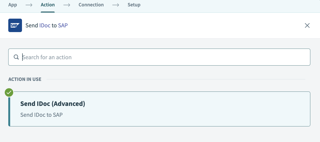 Action Send IDoc Advanced