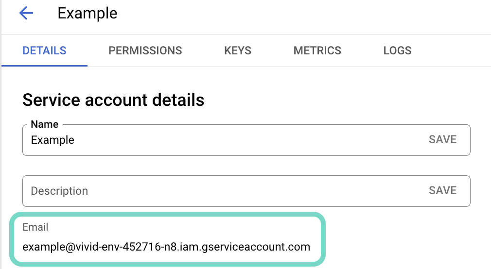 Copy the account's email