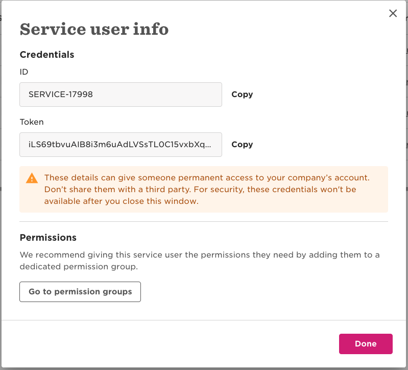 HiBob Service User info