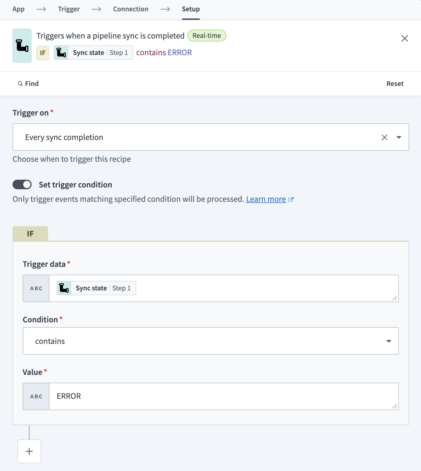 Set up your trigger condition