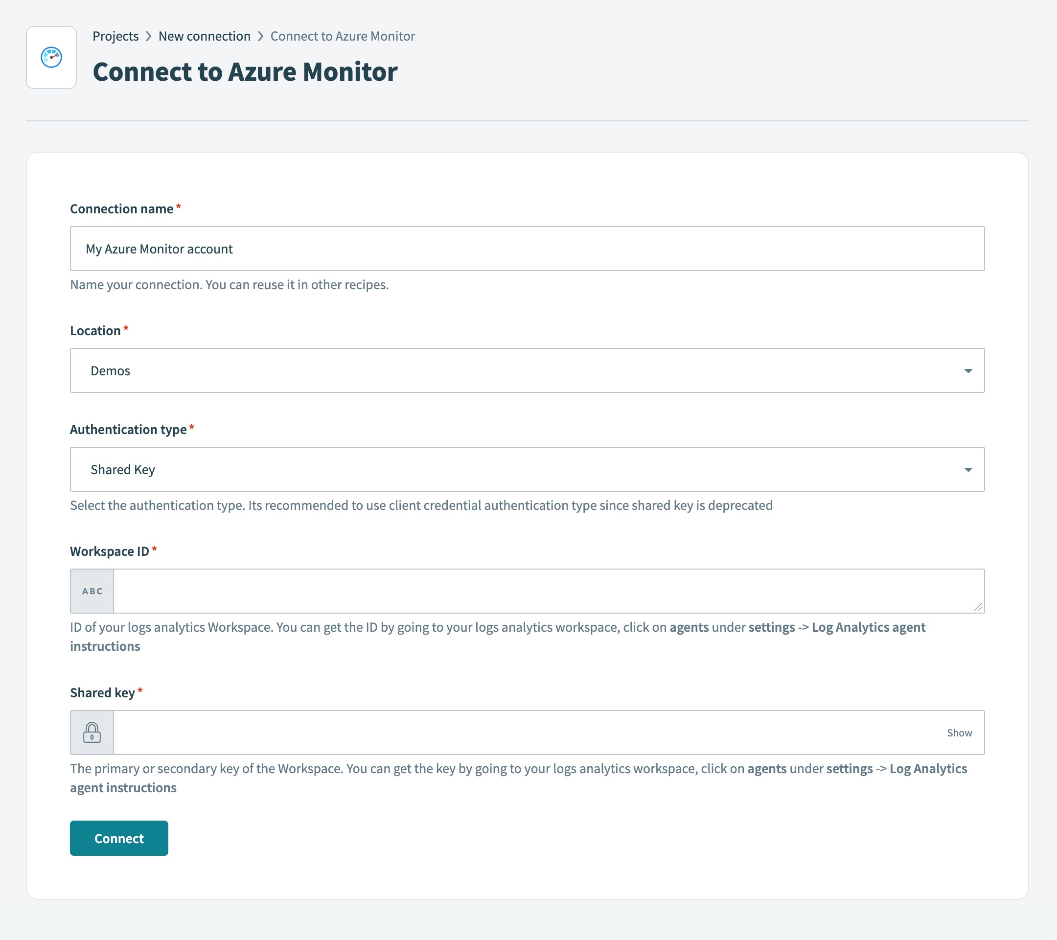 Connect to Azure Monitor