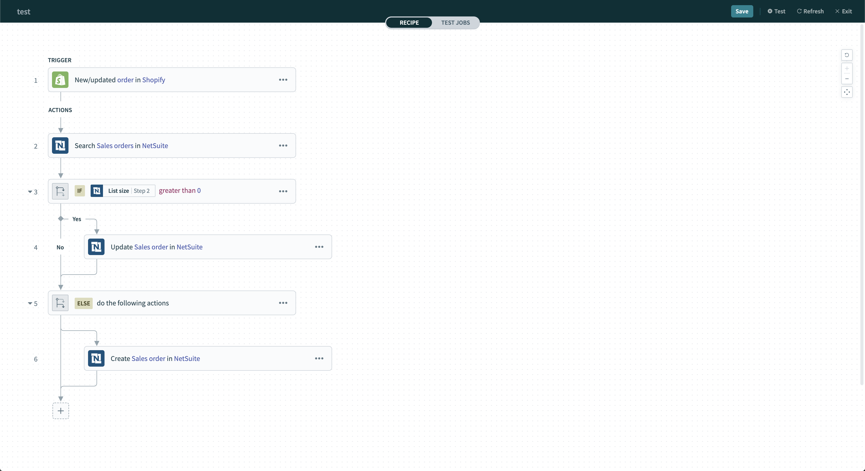 Shopify から NetSuite へのレシピ