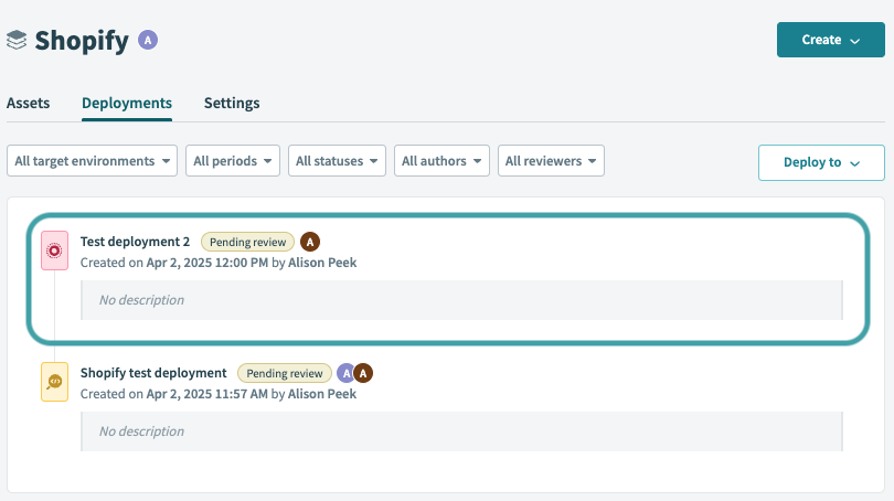 Submitted deployment