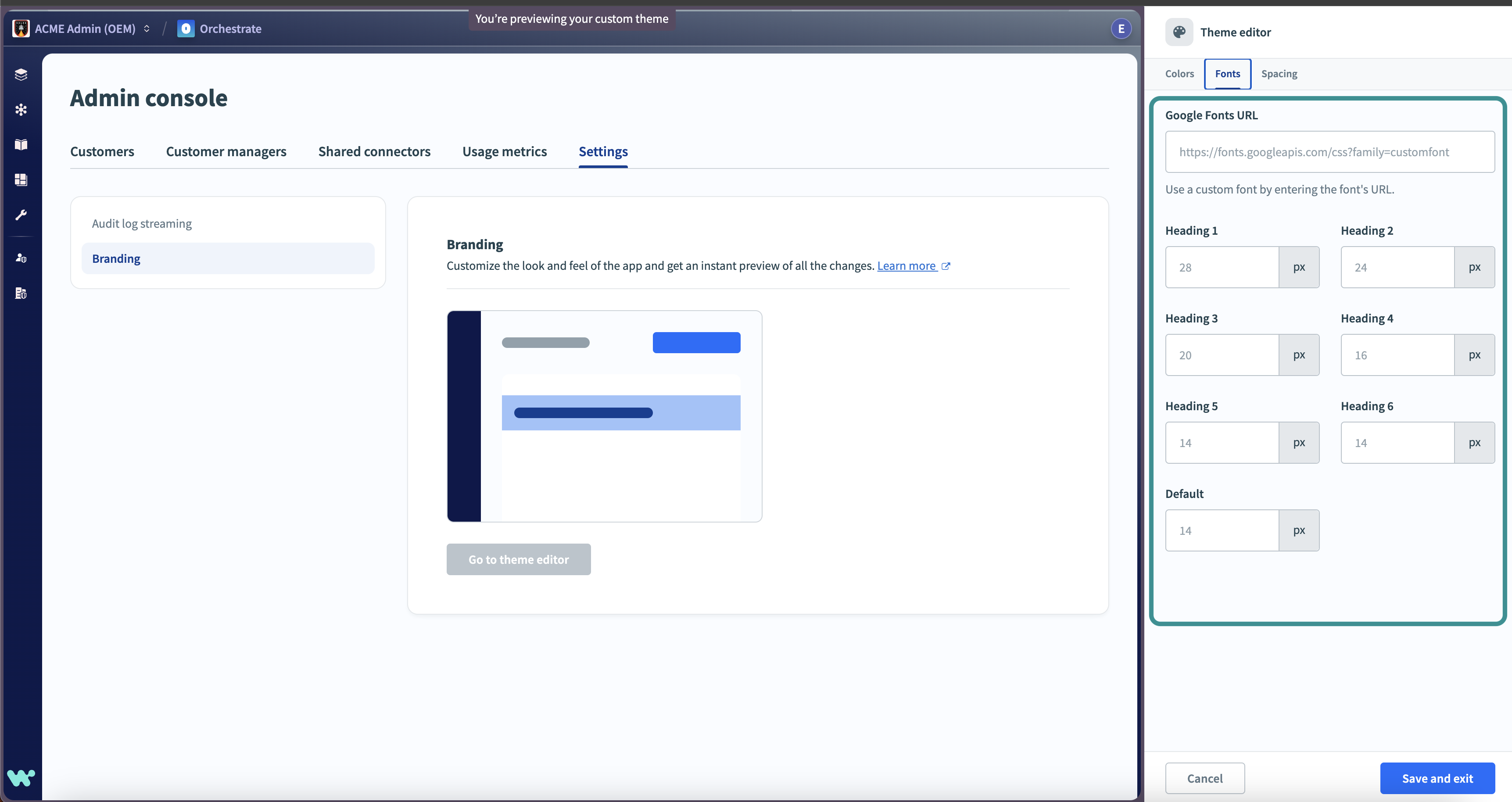 Select a custom font