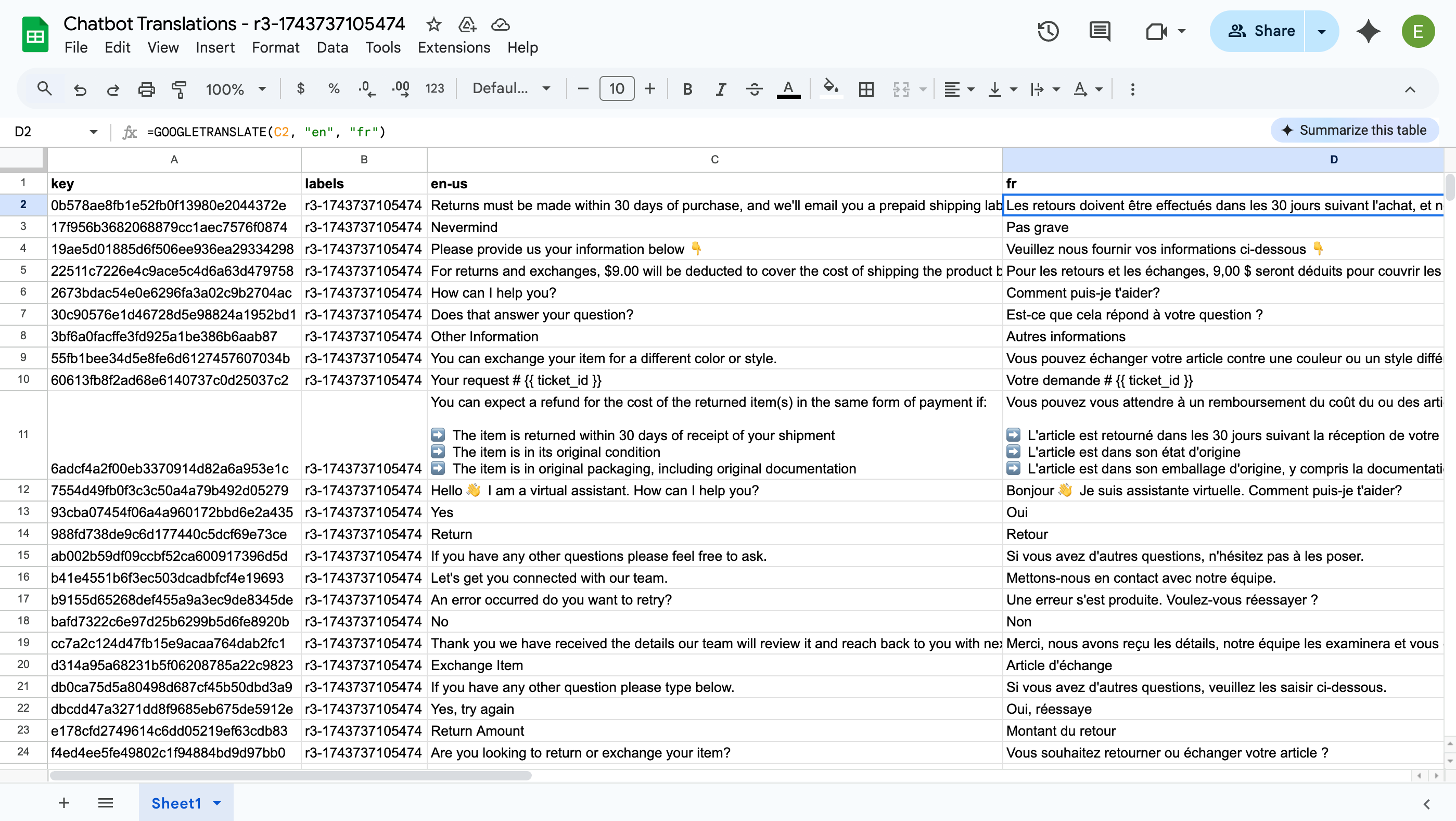AI agent translations