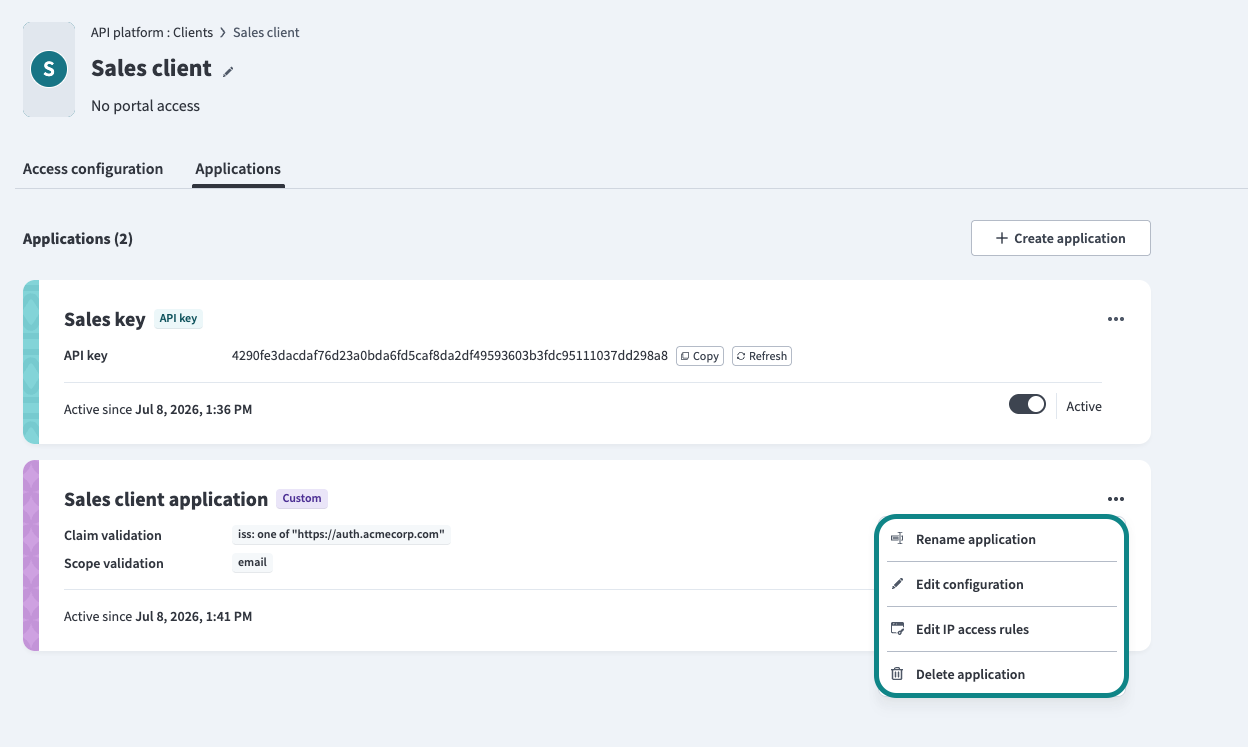 Manage application