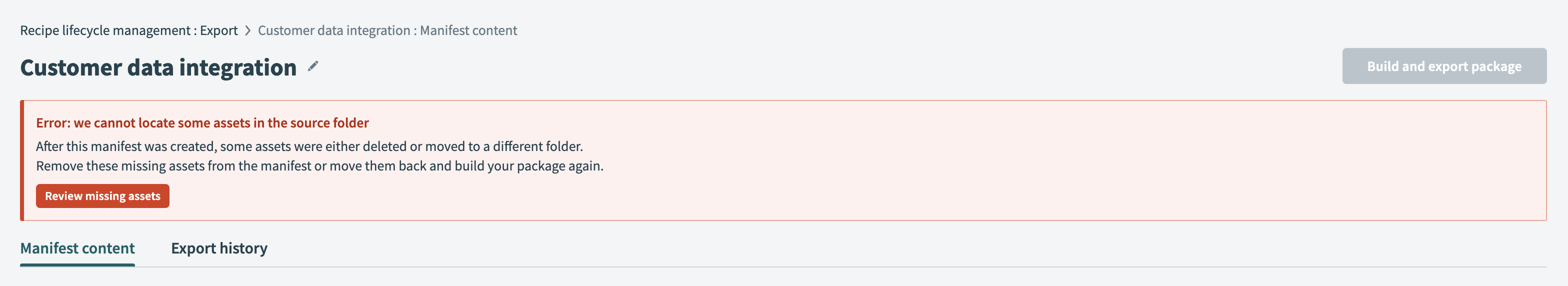 Manifest error
