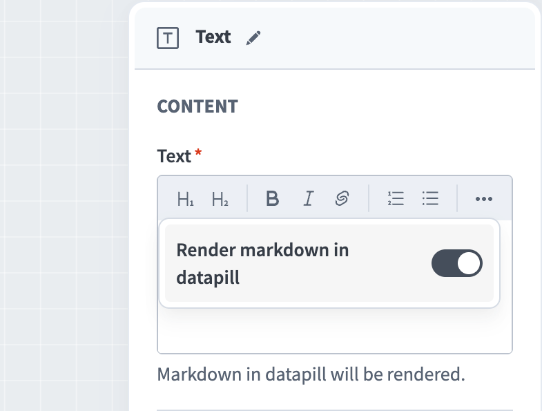 Render datapill using markdown