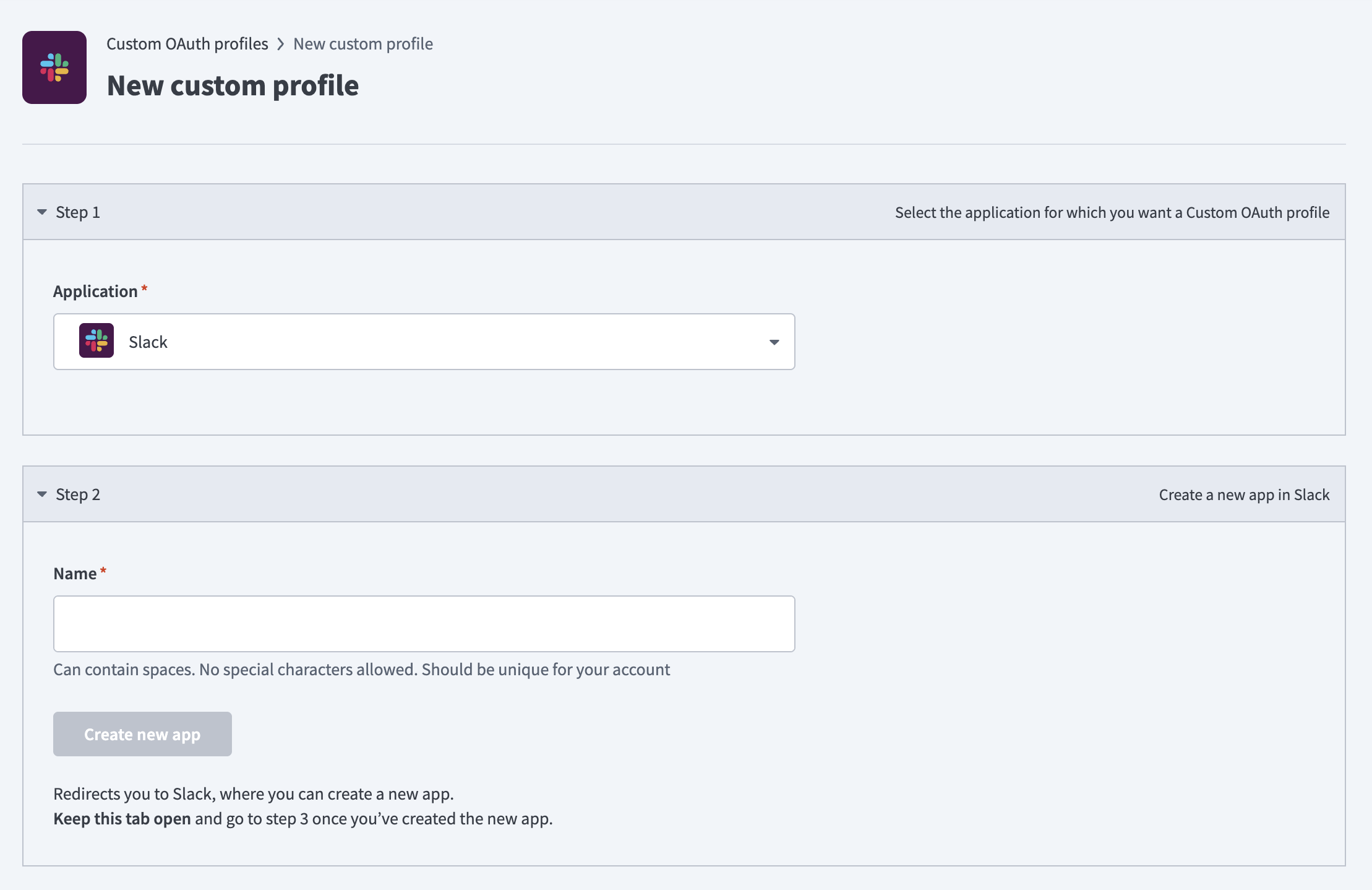 Create a new custom profile