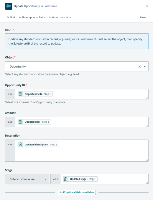 Delete account in Salesforce action