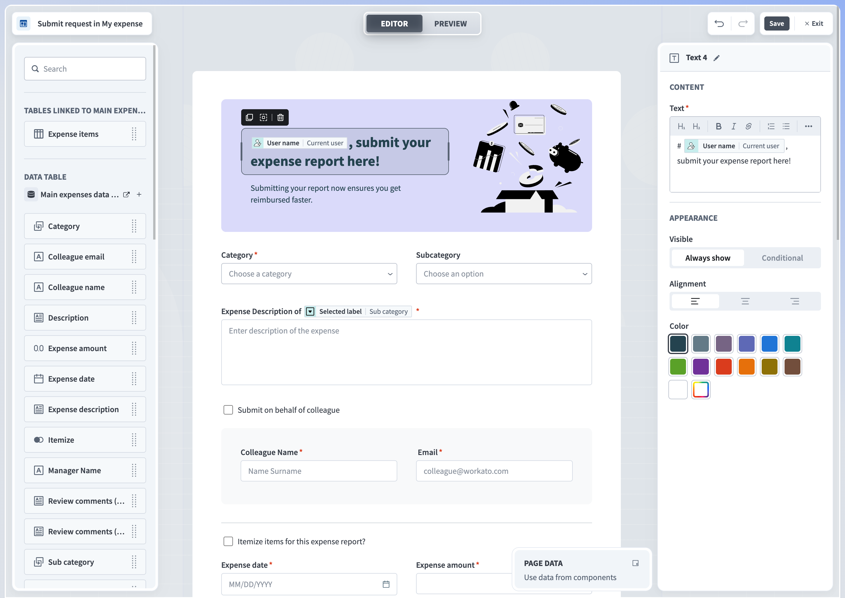 Page editor