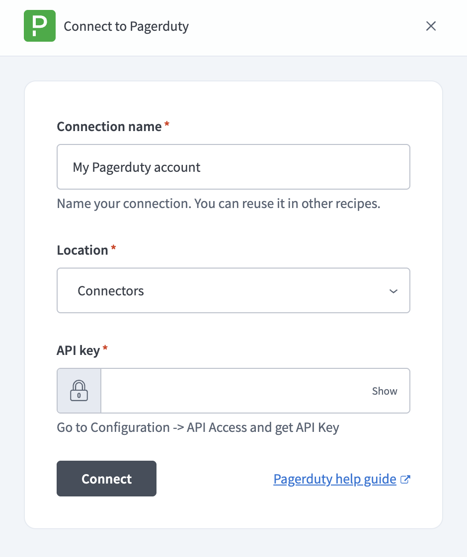 Connect to PagerDuty