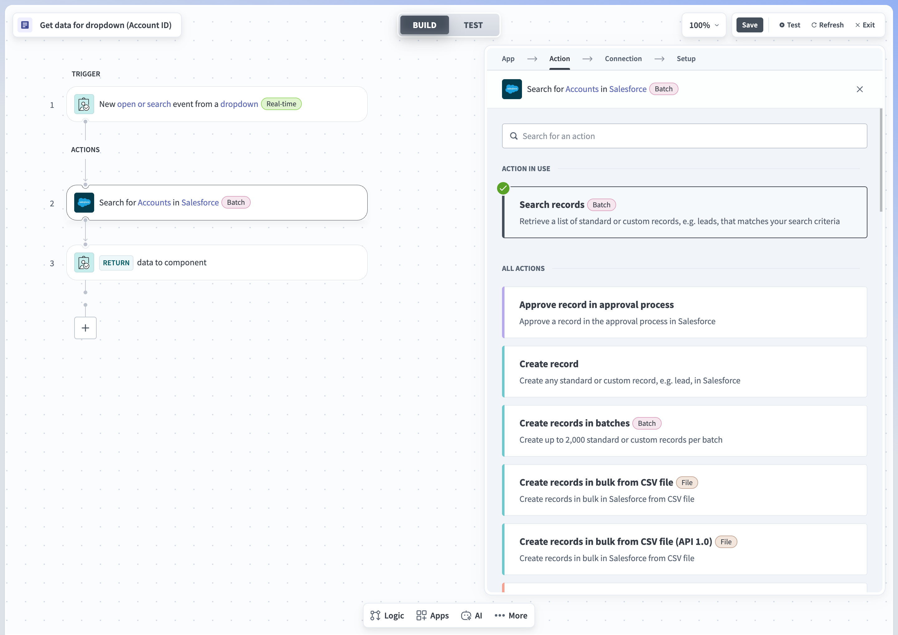 Add an app and action