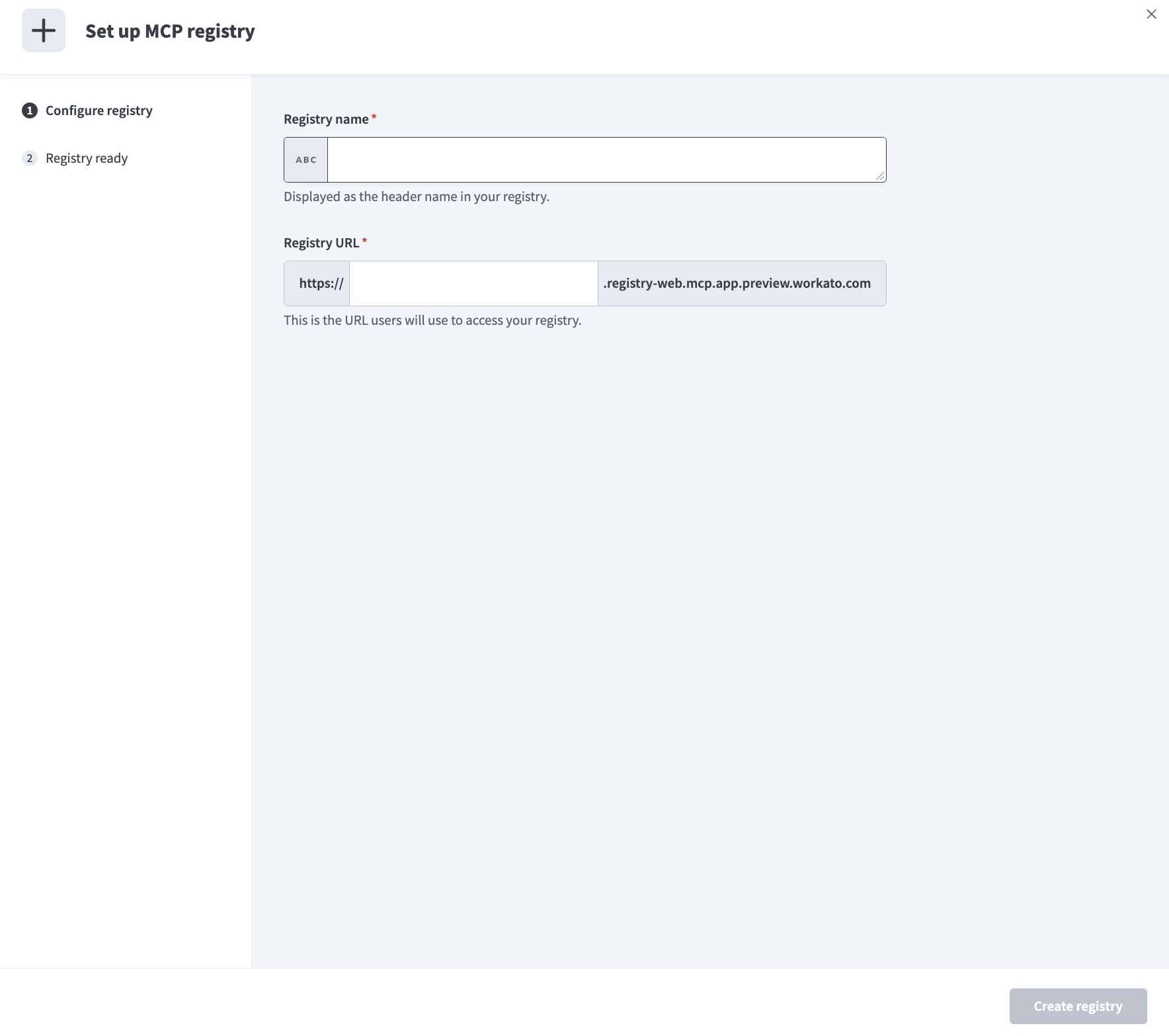 Set up your registry